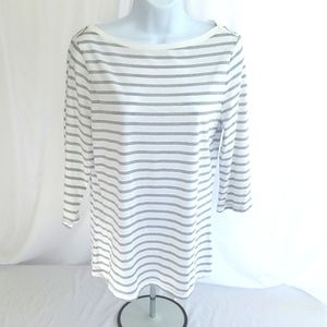 A New Day Women's Striped Slim Fit Long Sleeve Boat Neck T-Shirt Size Medium